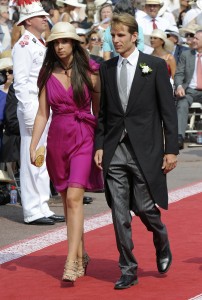Prince Andrea Casiraghi arrives with gir