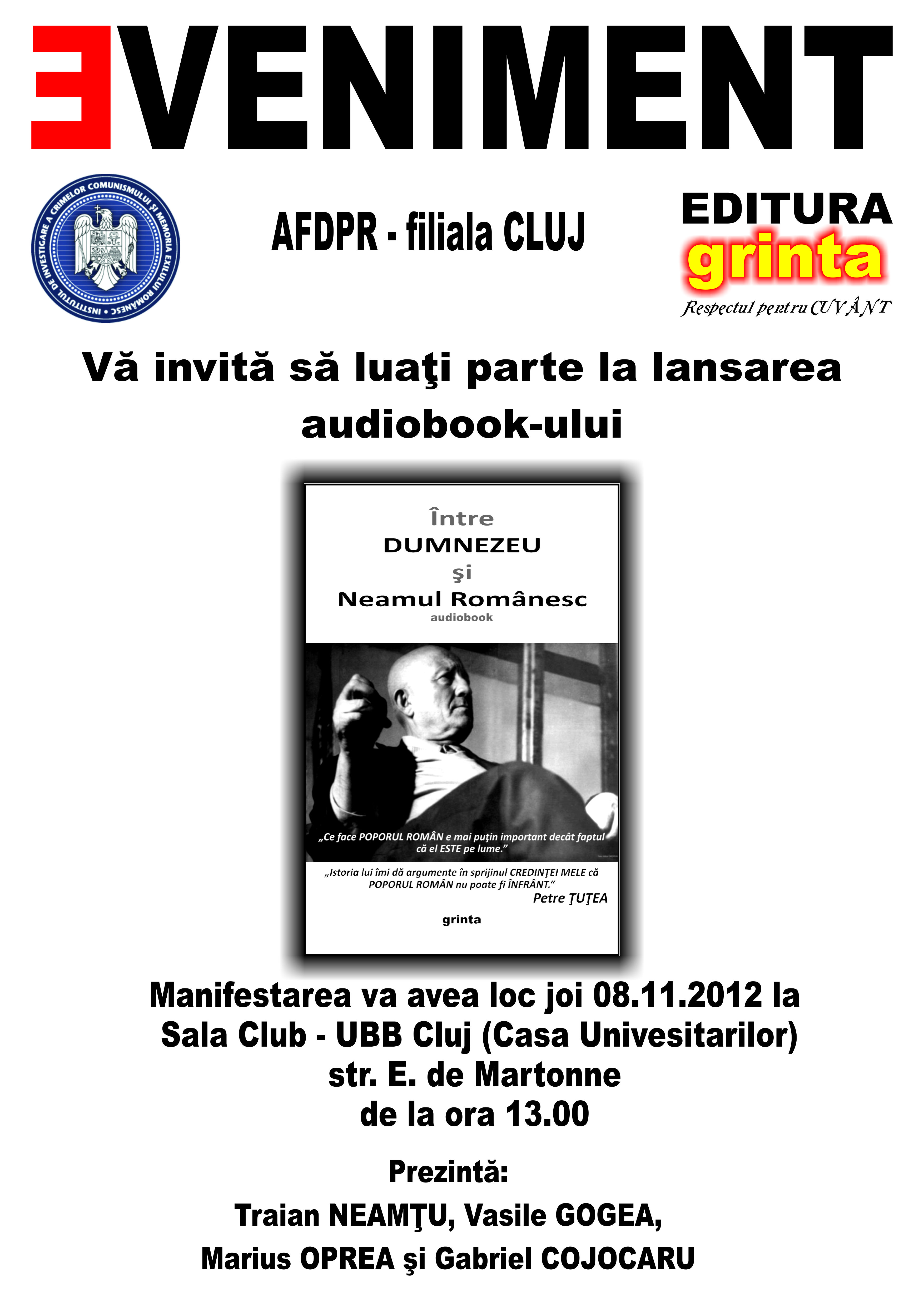 AFIS EVENIMENT PETRE TUTEA (CLUJ, 08.11.2012)