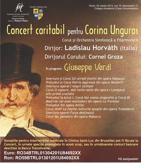 Concert caritabil- Corina Unguras- 22 martie 2013
