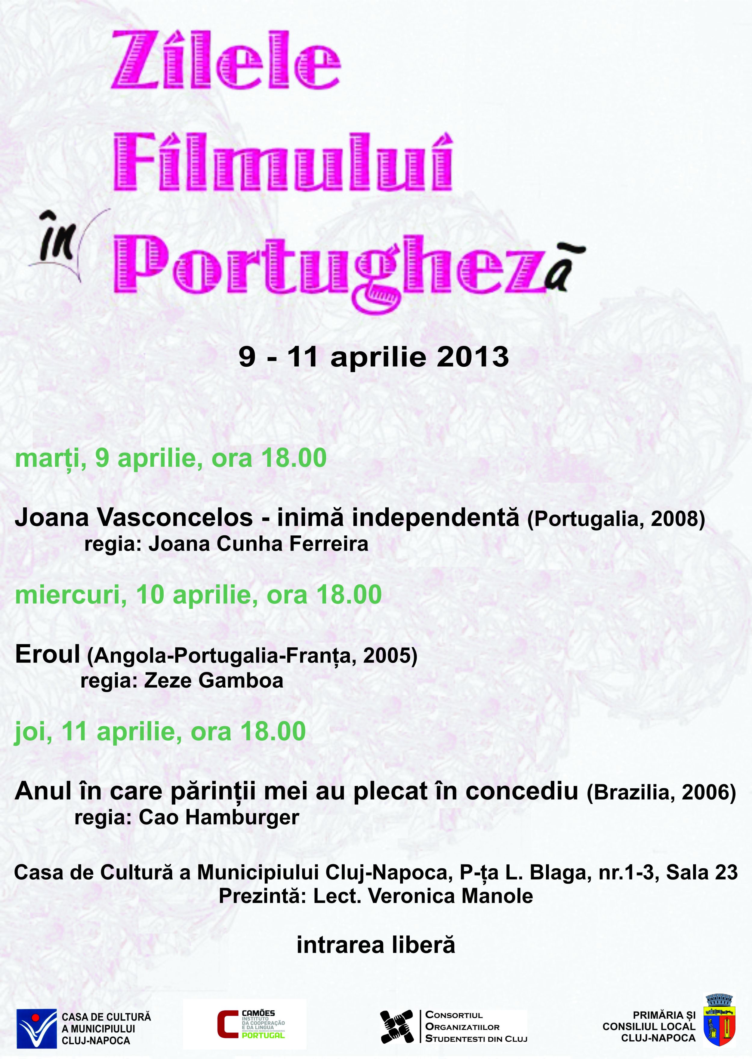 Afis Zilele Filmului in Portugheza