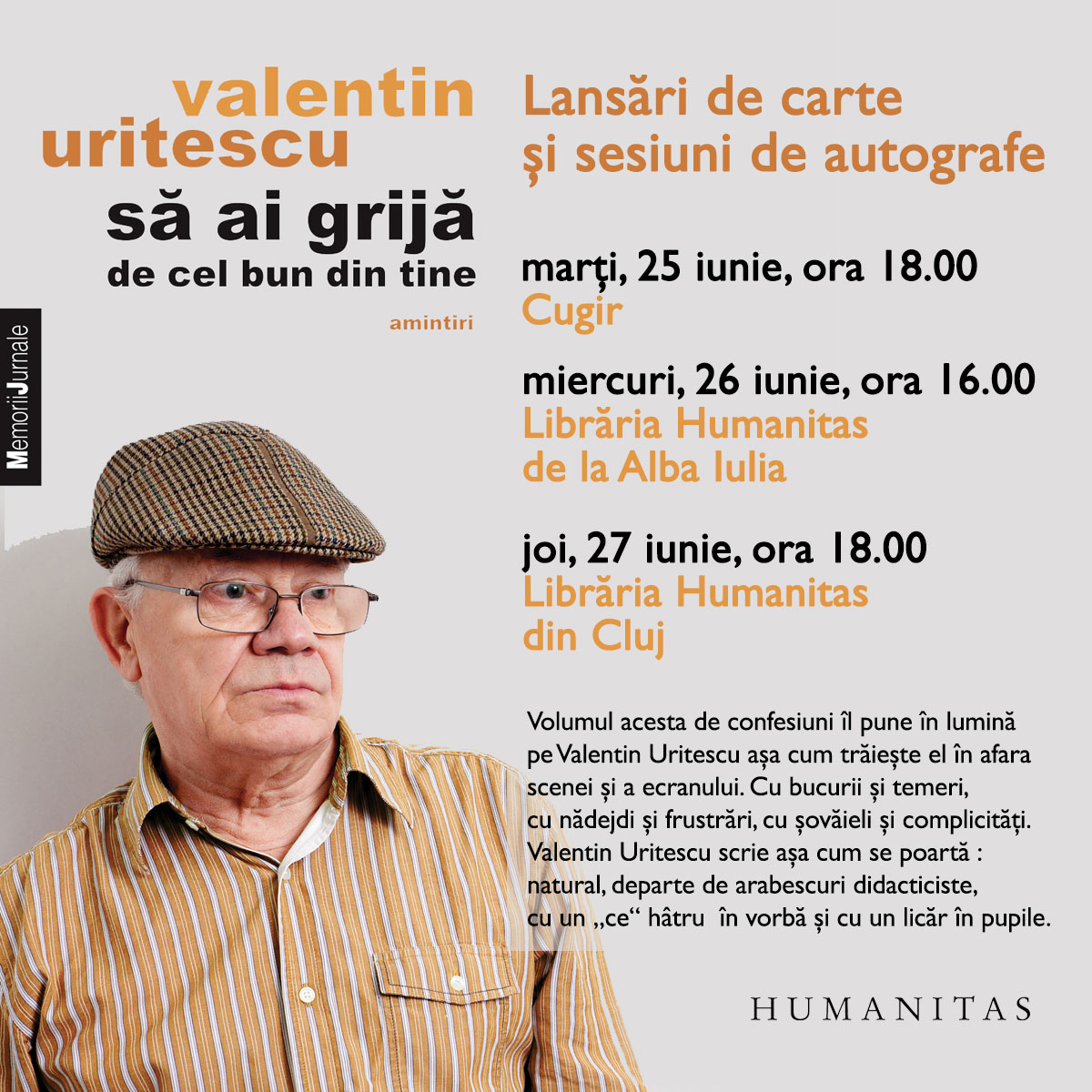 Invitatie Lansare Valentin Uritescu