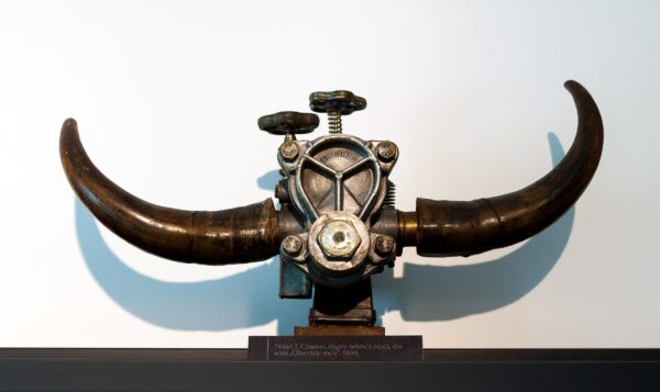 Regele, obiect steampunk, realizat de poetul Traian T. Coșovei, colecția Muzeului Național al Literaturii Române Bucureșt