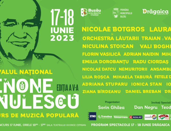 Festivalul Național Concurs de Muzică Populară ”Benone Sinulescu”, ediția a cincea,  va avea loc pe 17 și 18 iunie, la Târgul Drăgaica din Buzău