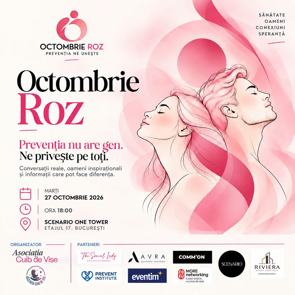 Octombrie Roz ajunge la București: prevenția nu are gen, ne privește pe toți